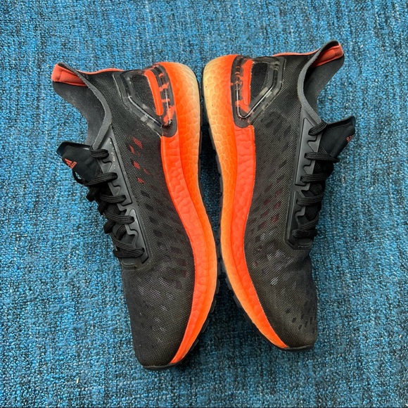 Adidas Ultraboost PB Running Shoes in Core Black Orange - Picture 4 of 7
